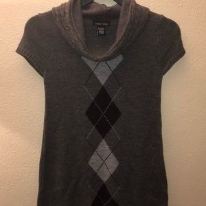 Medium Argyle Sweater Dress Short Sleeve